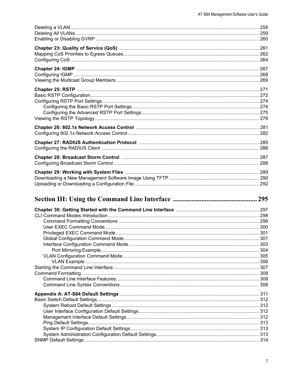Allied Telesis AT-S84 User Manual | Page 7 / 326