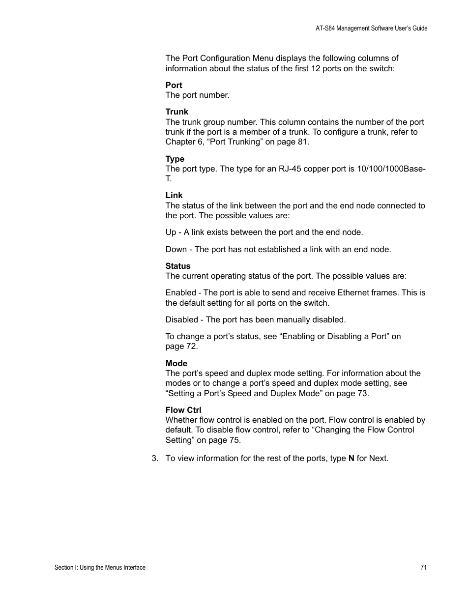 Allied Telesis AT-S84 User Manual | Page 71 / 326