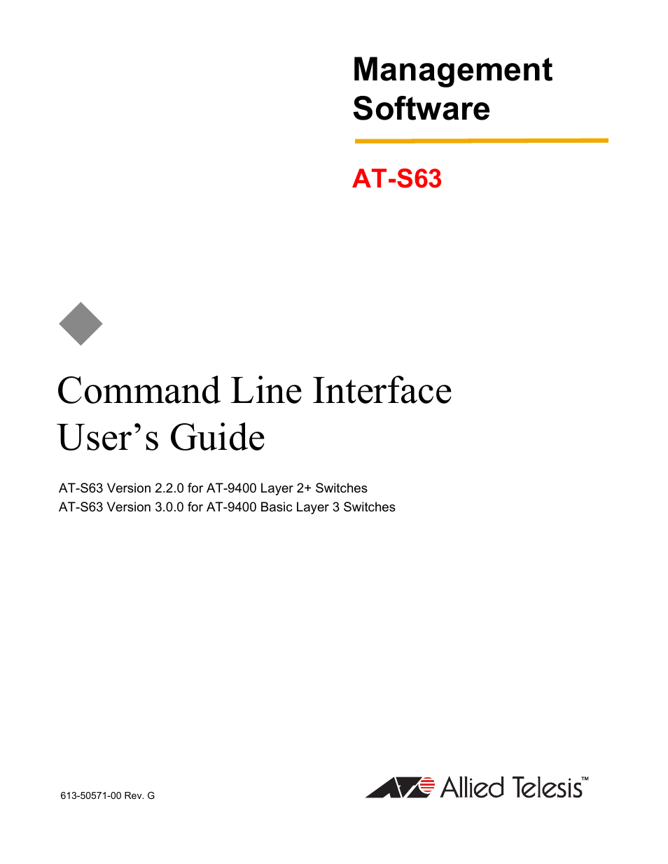 Allied Telesis AT-S63 User Manual | 728 pages