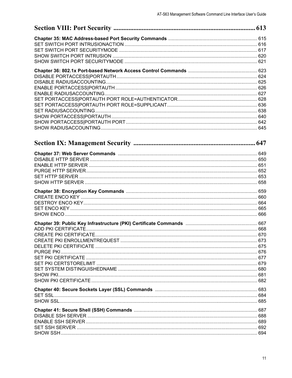Allied Telesis AT-S63 User Manual | Page 11 / 728