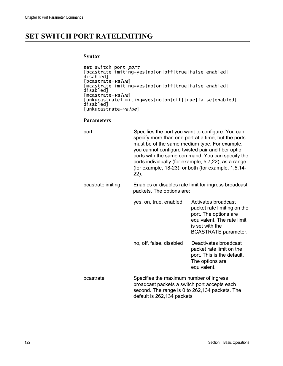 Set switch port ratelimiting | Allied Telesis AT-S63 User Manual | Page 122 / 728