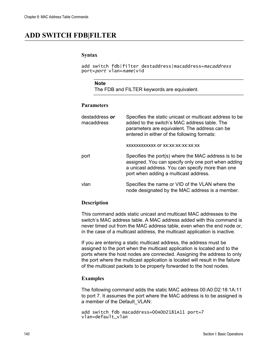 Add switch fdb|filter | Allied Telesis AT-S63 User Manual | Page 140 / 728