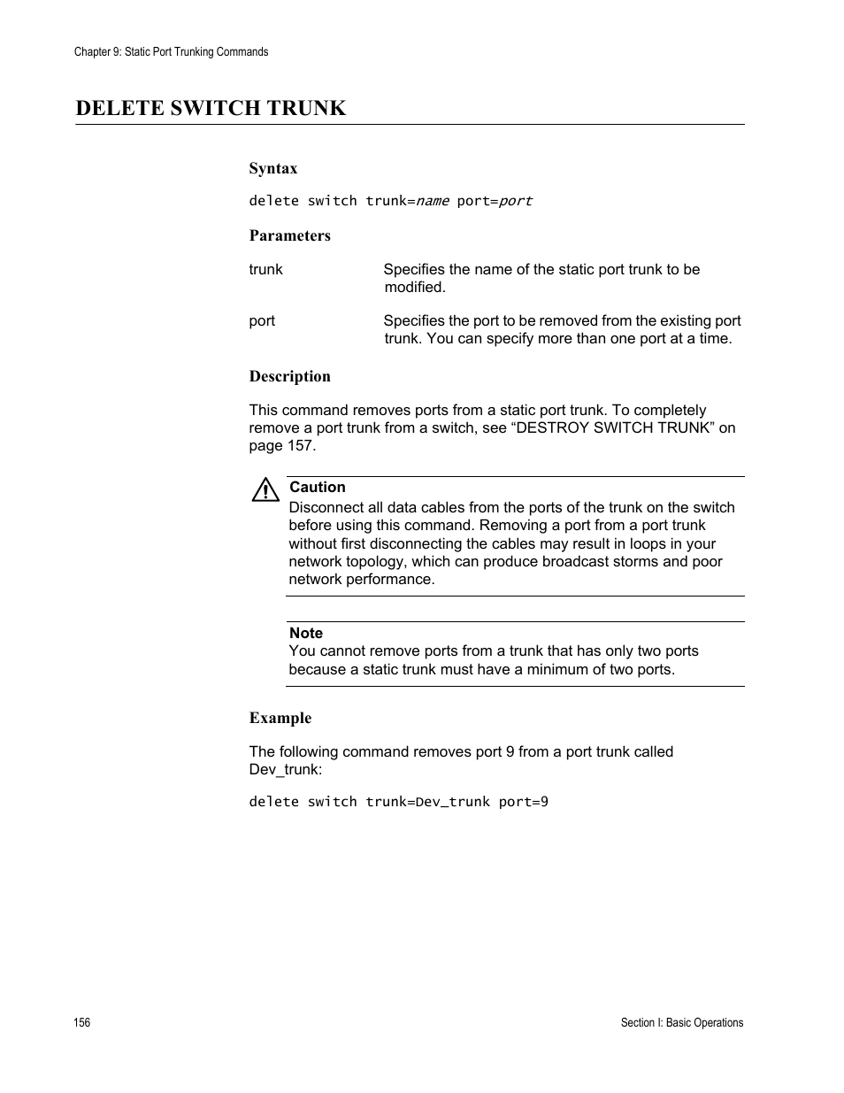 Delete switch trunk | Allied Telesis AT-S63 User Manual | Page 156 / 728