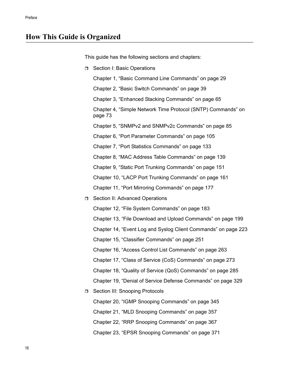 How this guide is organized | Allied Telesis AT-S63 User Manual | Page 16 / 728