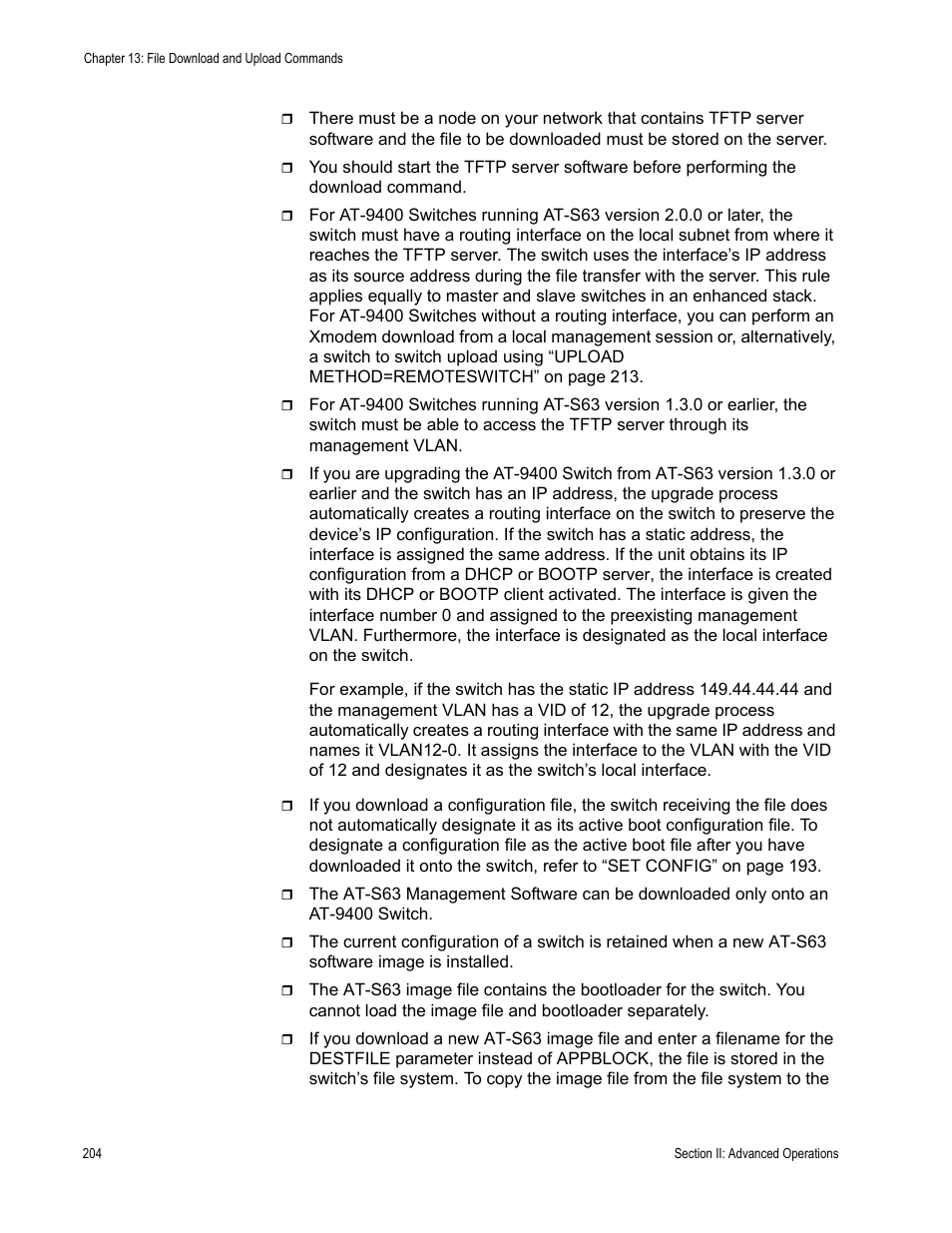 Allied Telesis AT-S63 User Manual | Page 204 / 728