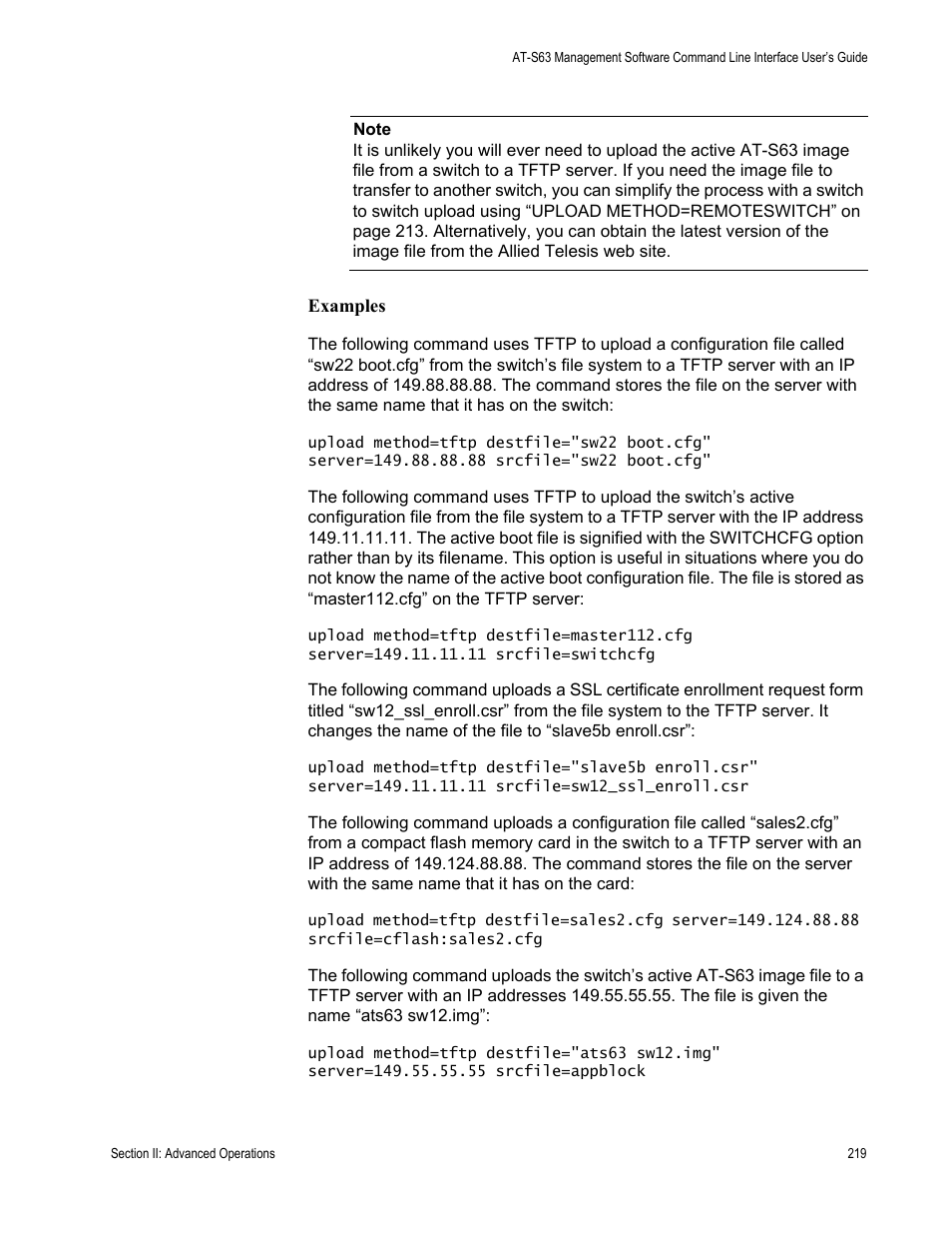 Allied Telesis AT-S63 User Manual | Page 219 / 728