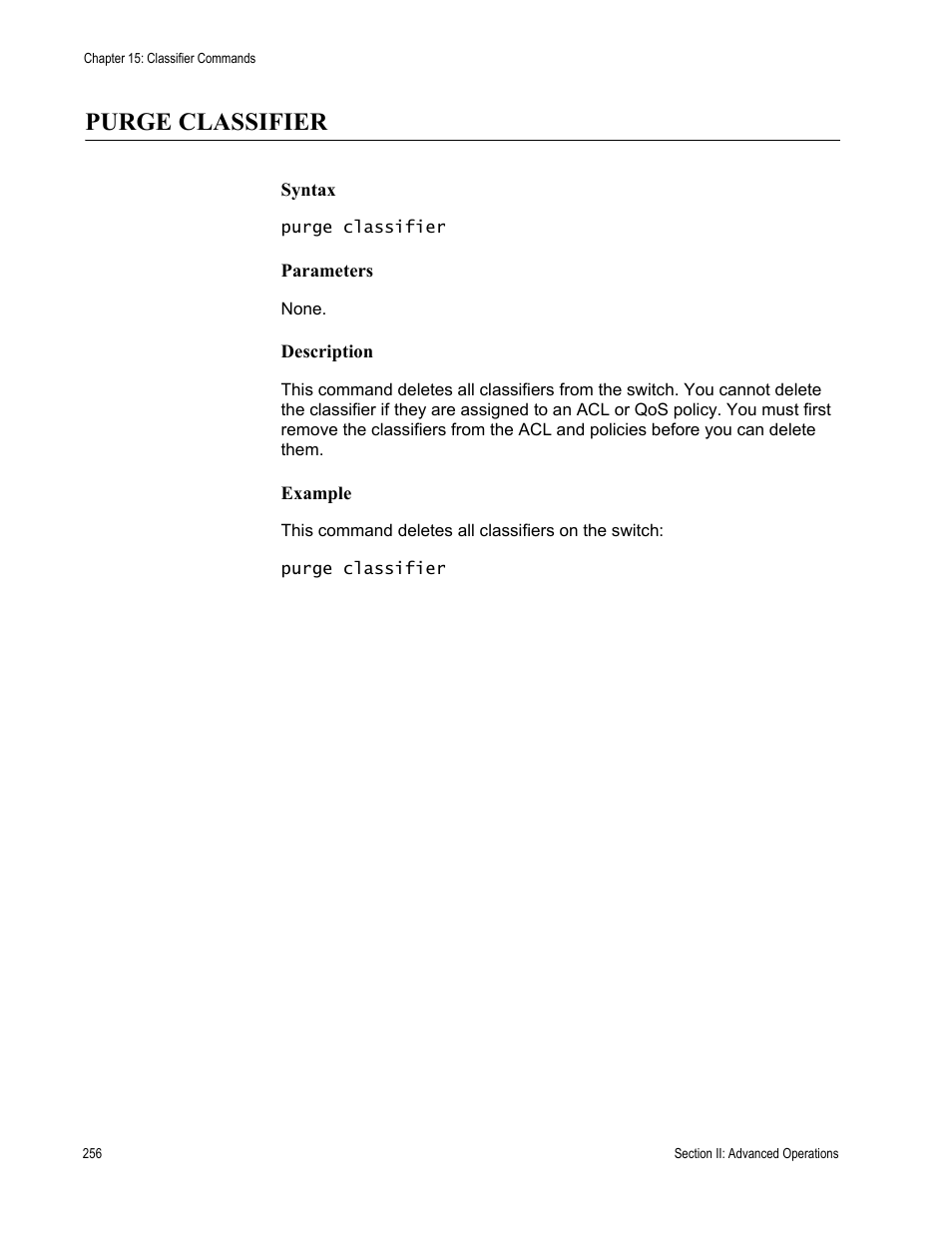 Purge classifier | Allied Telesis AT-S63 User Manual | Page 256 / 728