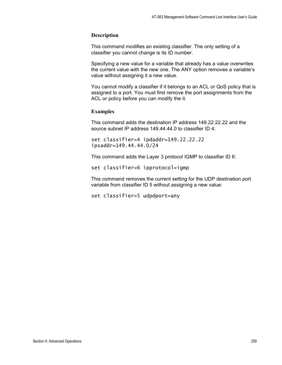 Allied Telesis AT-S63 User Manual | Page 259 / 728