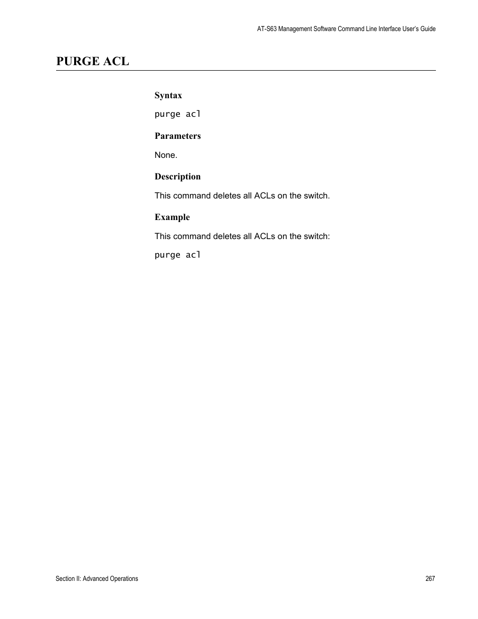 Purge acl | Allied Telesis AT-S63 User Manual | Page 267 / 728