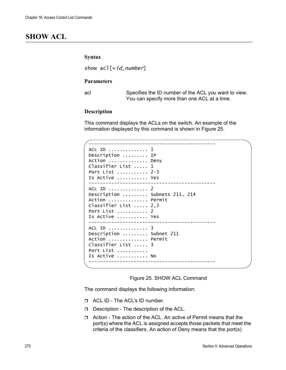 Show acl | Allied Telesis AT-S63 User Manual | Page 270 / 728