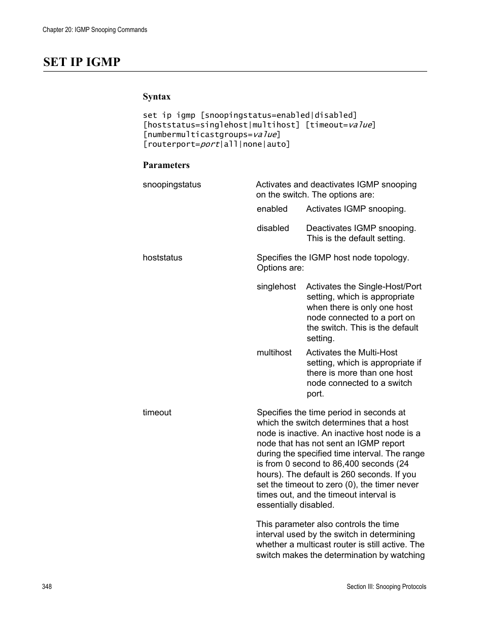 Set ip igmp | Allied Telesis AT-S63 User Manual | Page 348 / 728