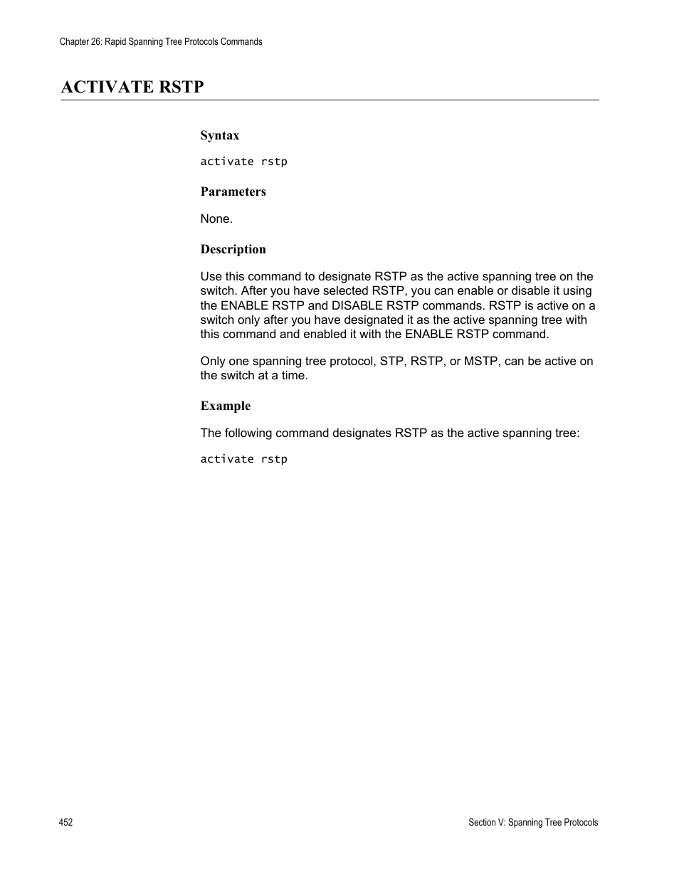 Activate rstp | Allied Telesis AT-S63 User Manual | Page 452 / 728