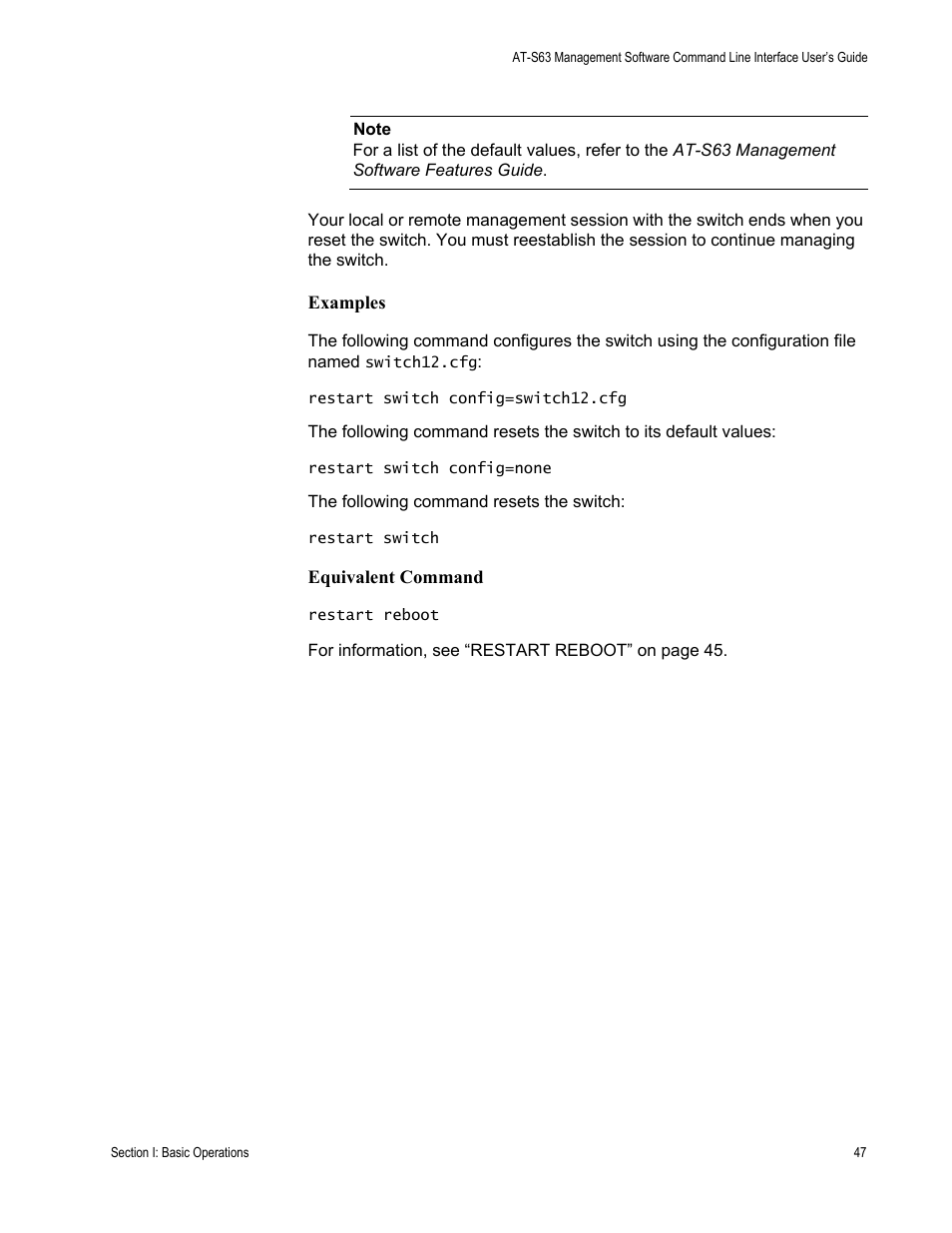 Allied Telesis AT-S63 User Manual | Page 47 / 728
