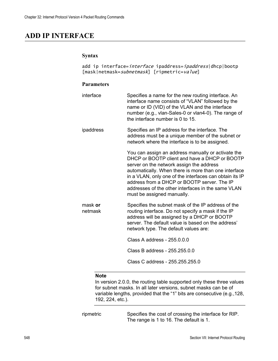 Add ip interface | Allied Telesis AT-S63 User Manual | Page 548 / 728