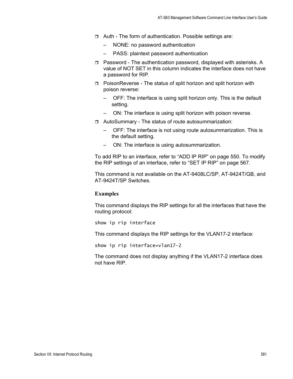 Allied Telesis AT-S63 User Manual | Page 581 / 728