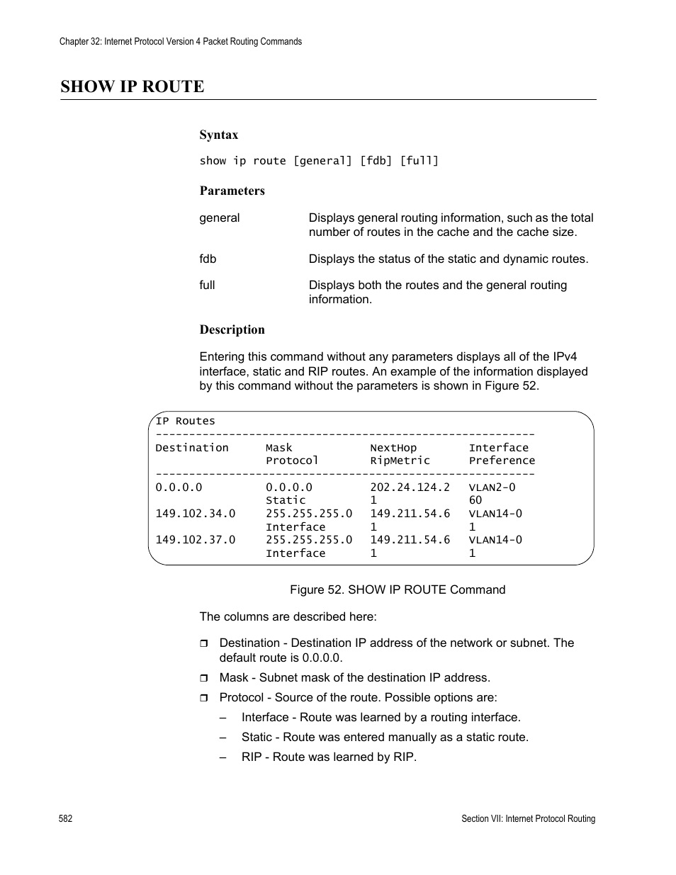 Show ip route | Allied Telesis AT-S63 User Manual | Page 582 / 728