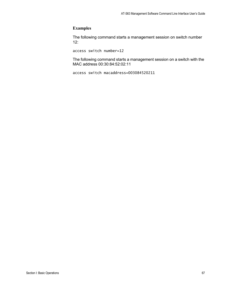 Allied Telesis AT-S63 User Manual | Page 67 / 728
