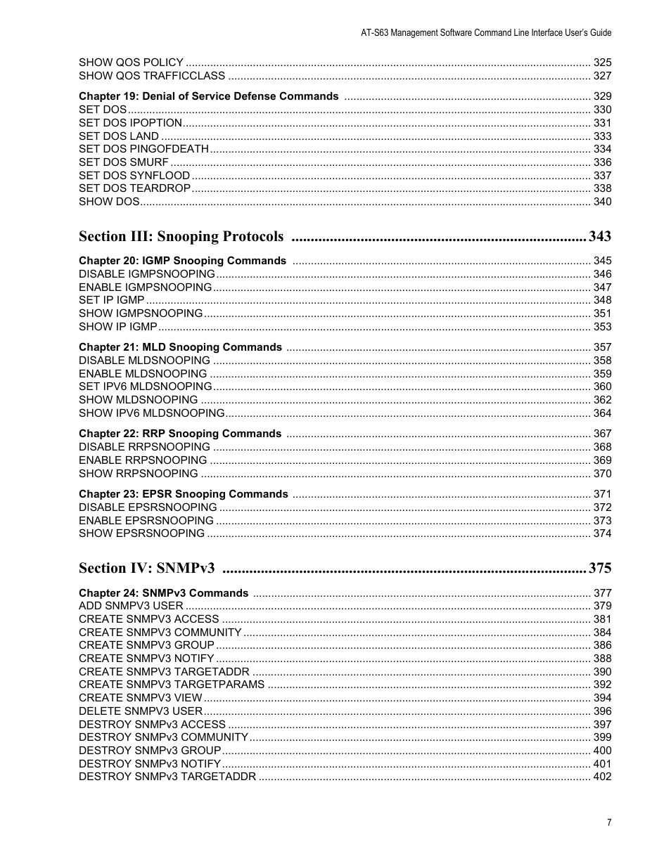 Allied Telesis AT-S63 User Manual | Page 7 / 728