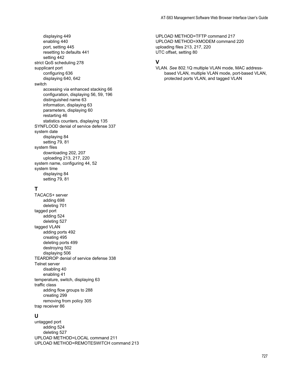 Allied Telesis AT-S63 User Manual | Page 727 / 728