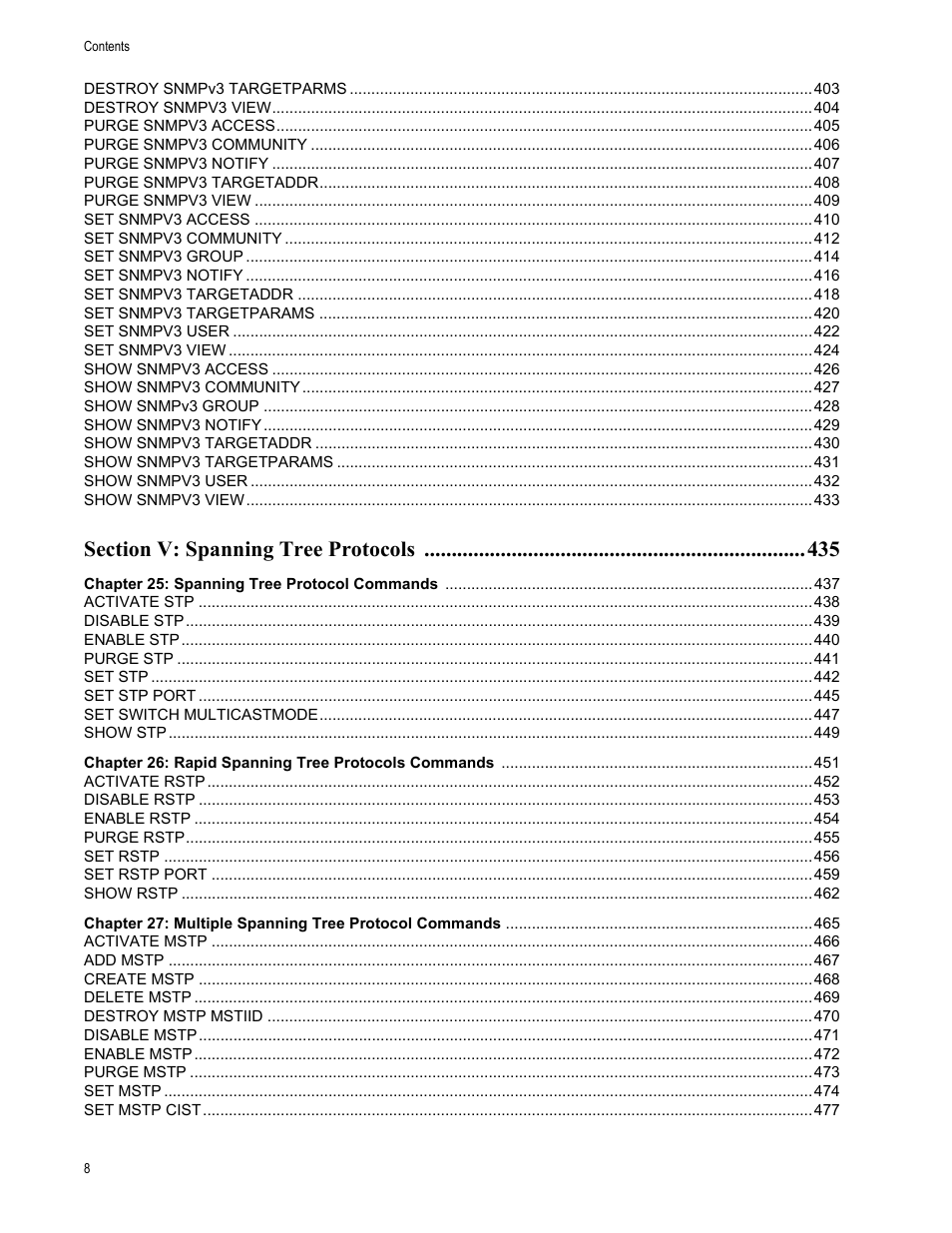 Allied Telesis AT-S63 User Manual | Page 8 / 728