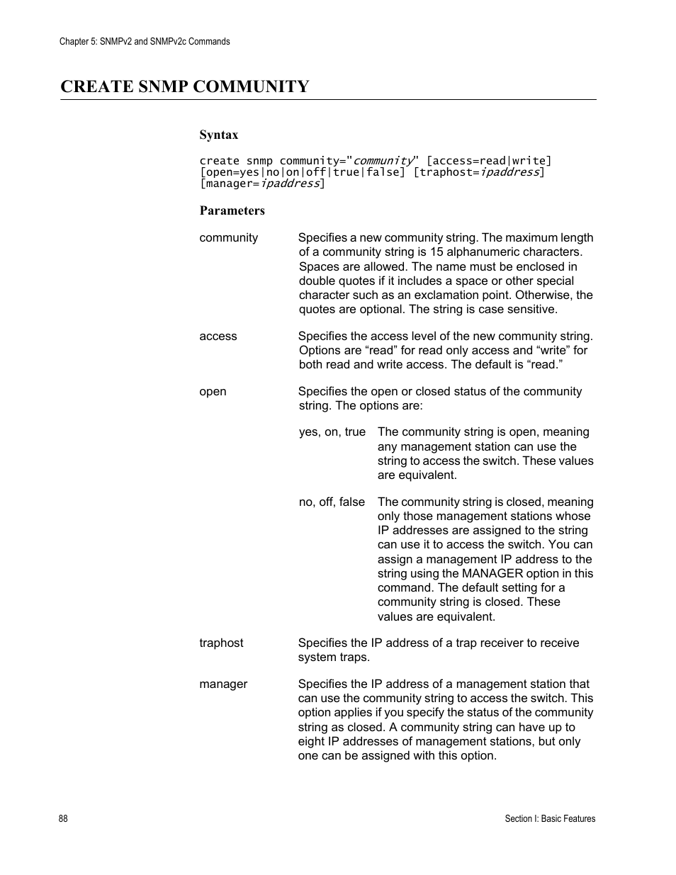 Create snmp community | Allied Telesis AT-S63 User Manual | Page 88 / 728