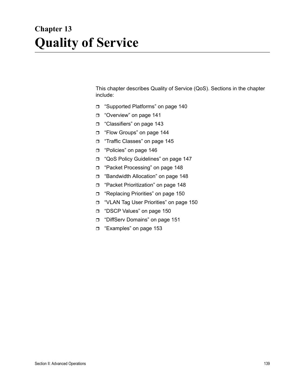 Chapter 13, Quality of service | Allied Telesis AT-S63 User Manual | Page 139 / 514