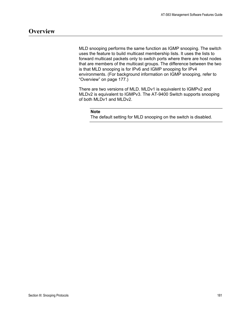 Overview | Allied Telesis AT-S63 User Manual | Page 181 / 514