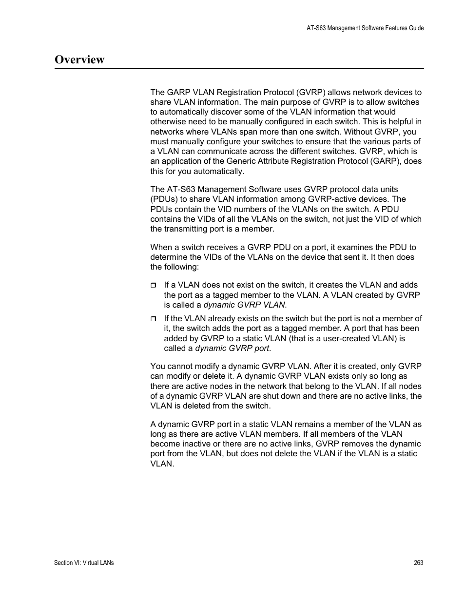Overview | Allied Telesis AT-S63 User Manual | Page 263 / 514
