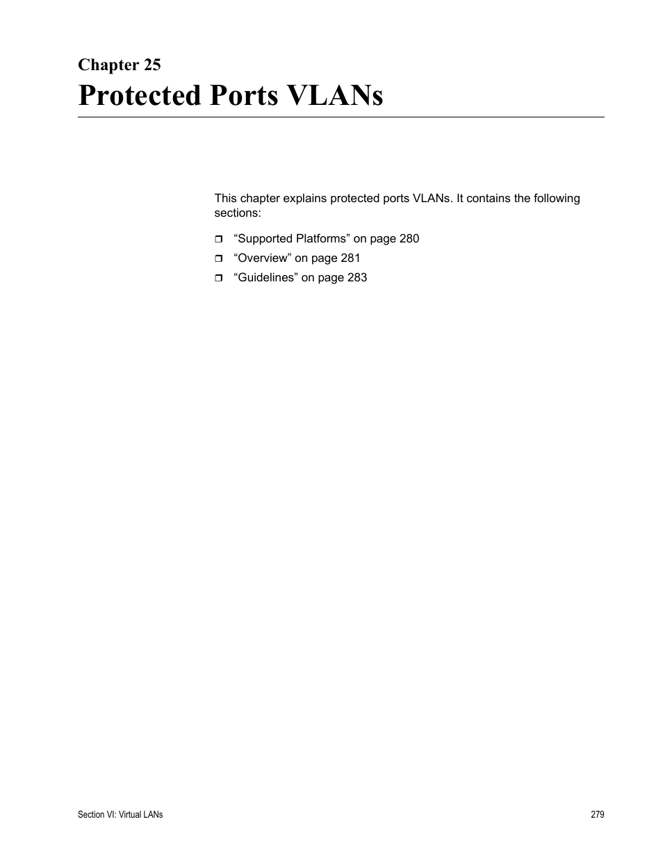 Chapter 25, Protected ports vlans | Allied Telesis AT-S63 User Manual | Page 279 / 514