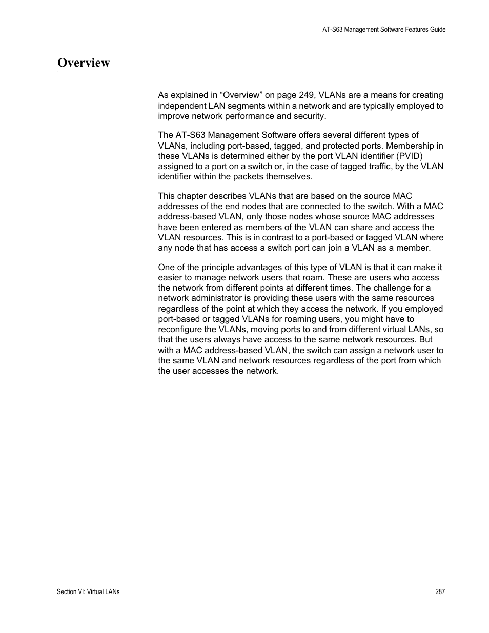 Overview | Allied Telesis AT-S63 User Manual | Page 287 / 514