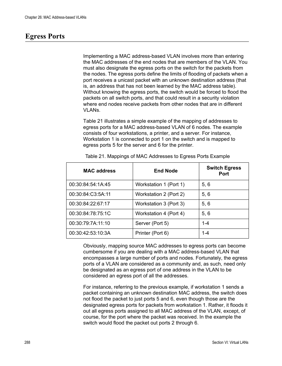 Egress ports | Allied Telesis AT-S63 User Manual | Page 288 / 514