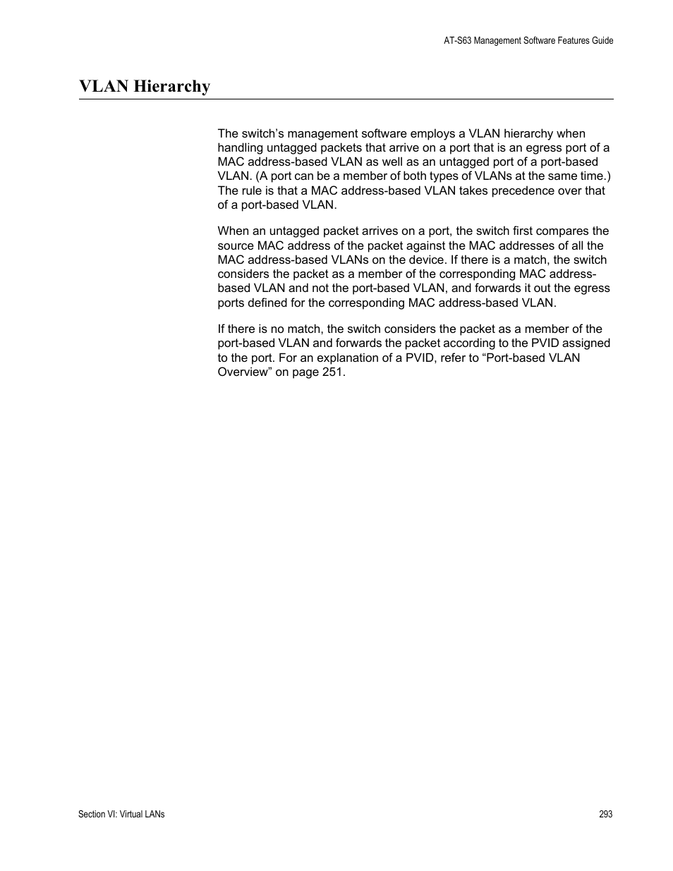 Vlan hierarchy | Allied Telesis AT-S63 User Manual | Page 293 / 514
