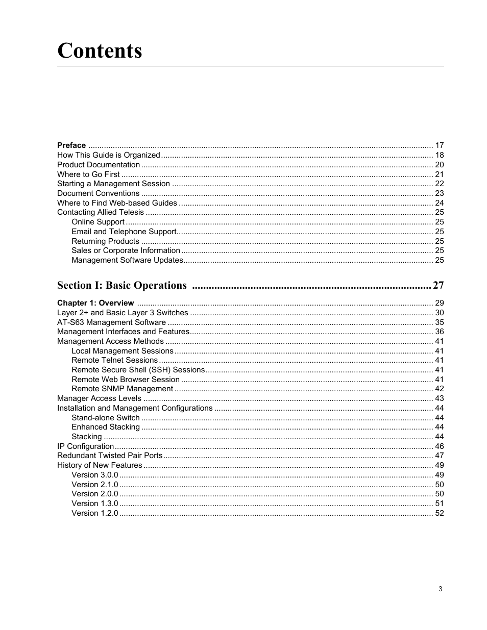 Allied Telesis AT-S63 User Manual | Page 3 / 514