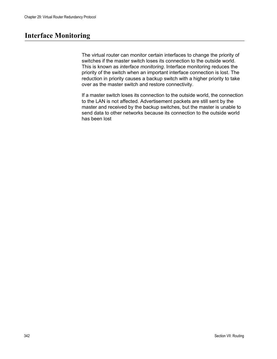 Interface monitoring | Allied Telesis AT-S63 User Manual | Page 342 / 514
