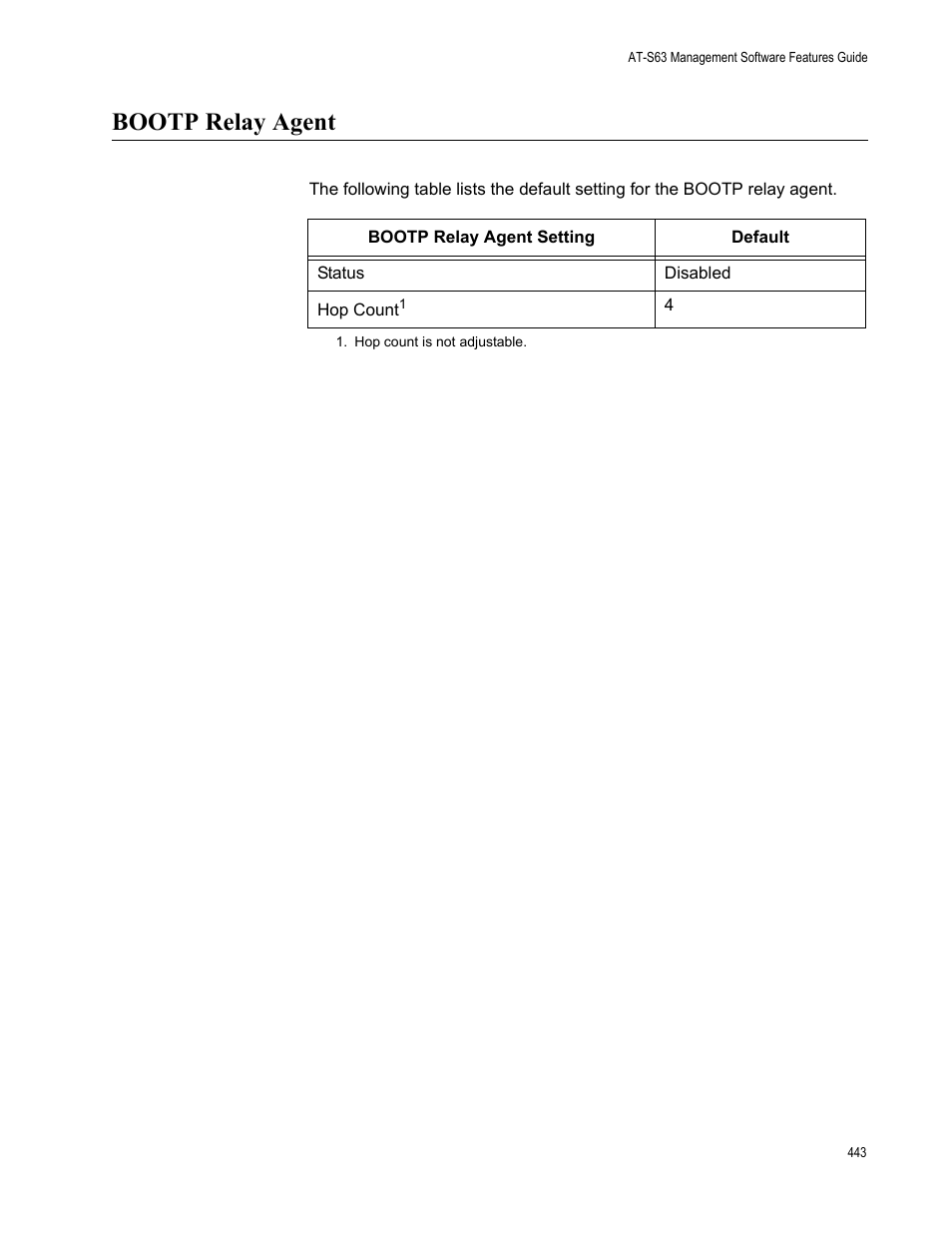 Bootp relay agent | Allied Telesis AT-S63 User Manual | Page 443 / 514