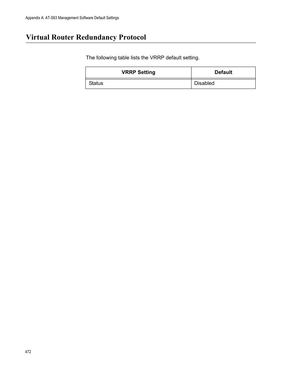 Virtual router redundancy protocol | Allied Telesis AT-S63 User Manual | Page 472 / 514