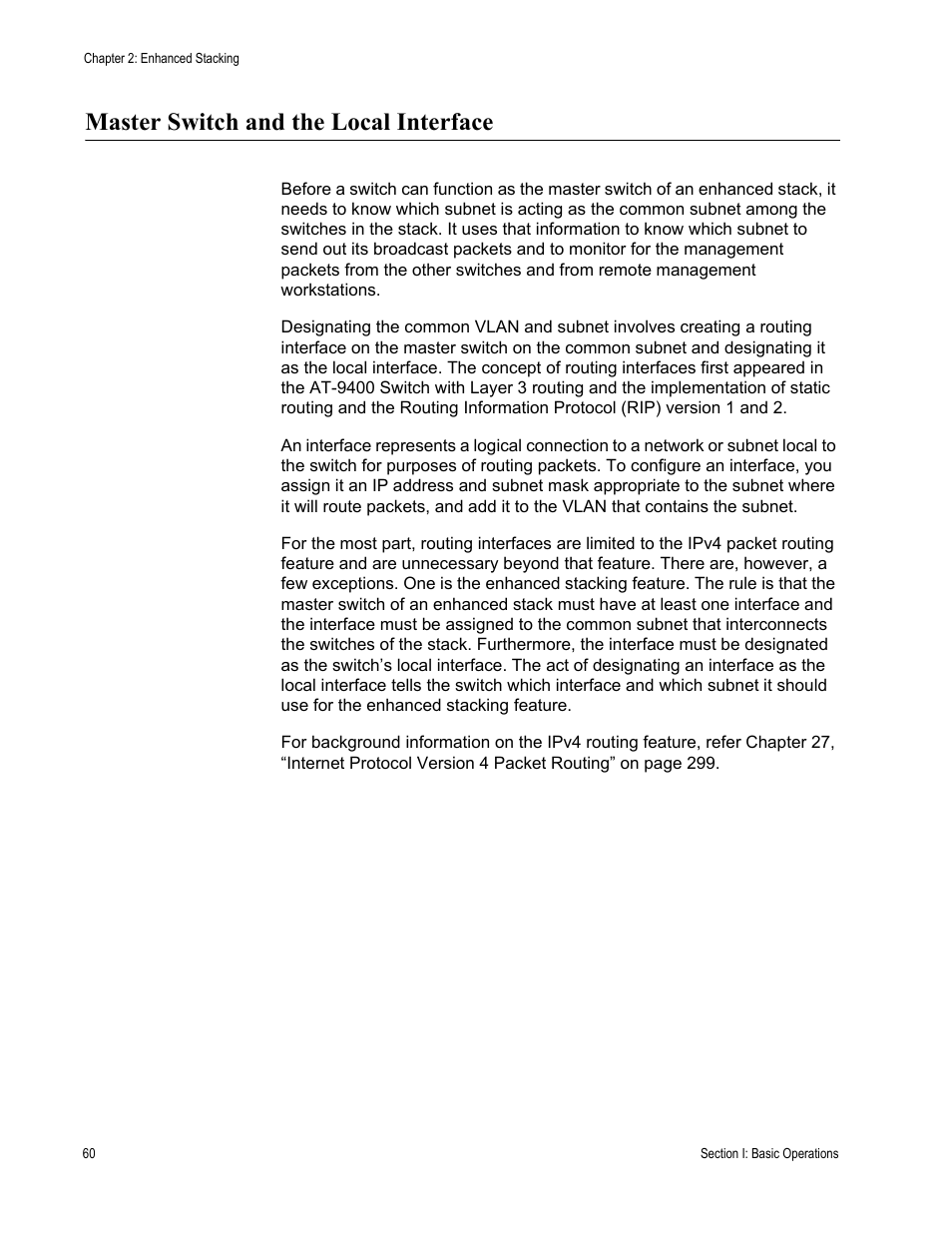 Master switch and the local interface | Allied Telesis AT-S63 User Manual | Page 60 / 514