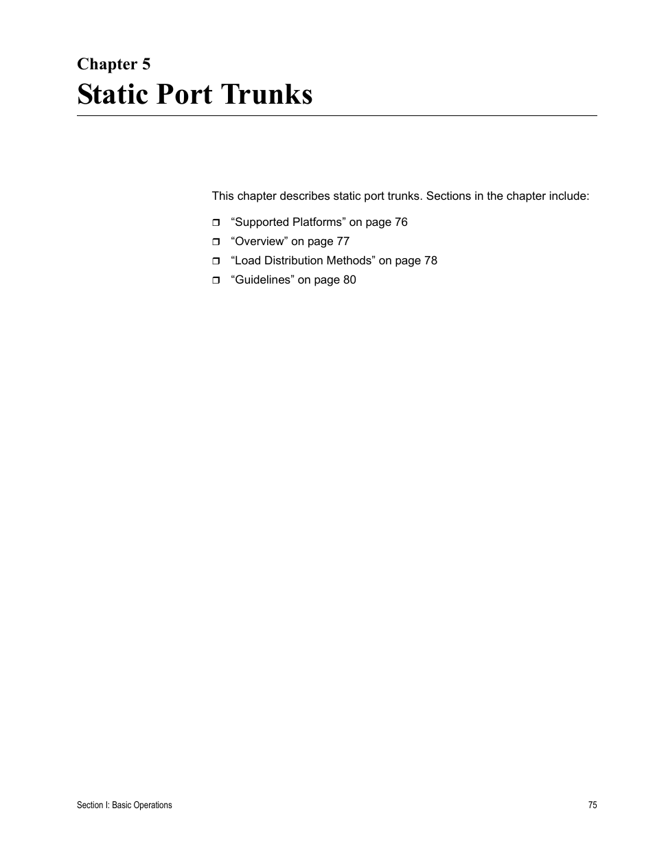 Chapter 5, Static port trunks, R 5: static port trunks | Allied Telesis AT-S63 User Manual | Page 75 / 514