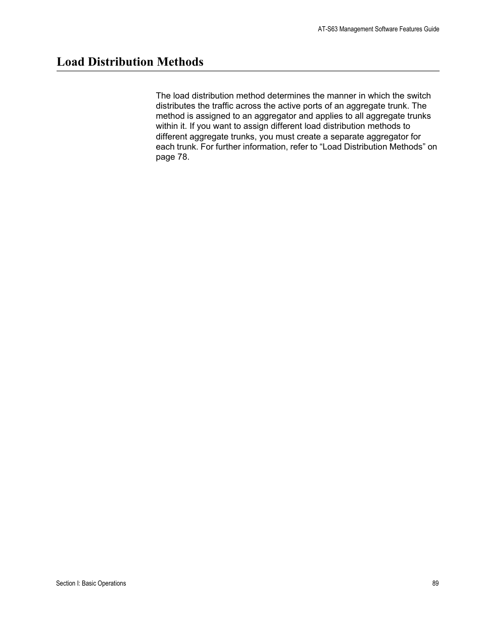 Load distribution methods | Allied Telesis AT-S63 User Manual | Page 89 / 514