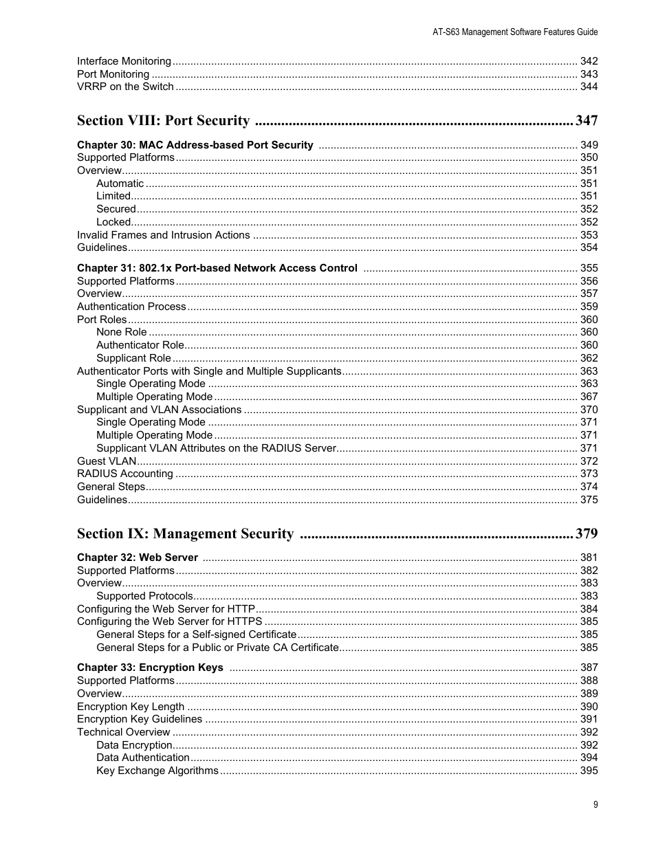 Allied Telesis AT-S63 User Manual | Page 9 / 514