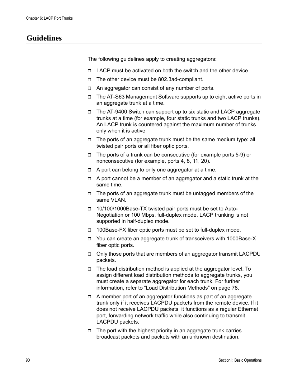 Guidelines | Allied Telesis AT-S63 User Manual | Page 90 / 514