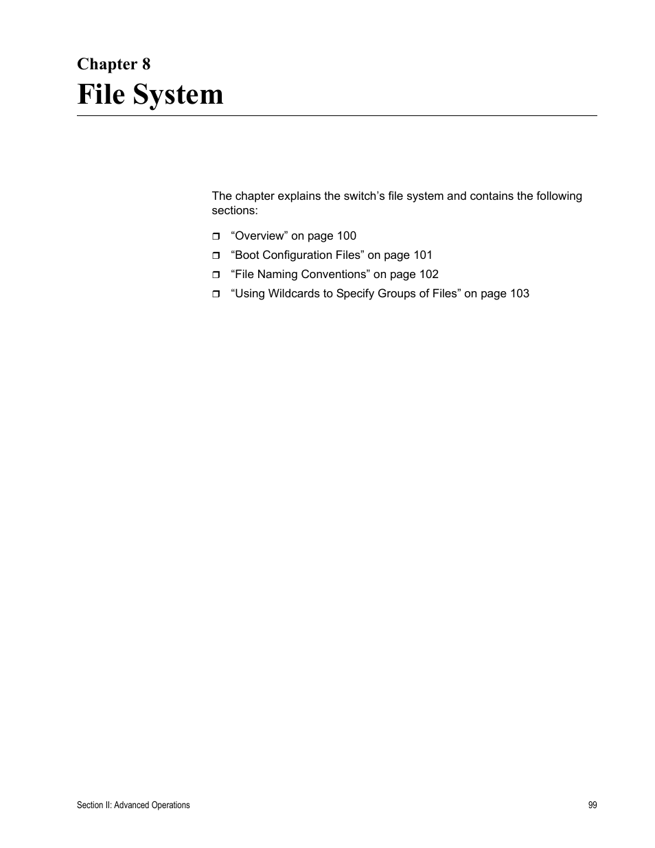 Chapter 8, File system, R 8: file system | Allied Telesis AT-S63 User Manual | Page 99 / 514