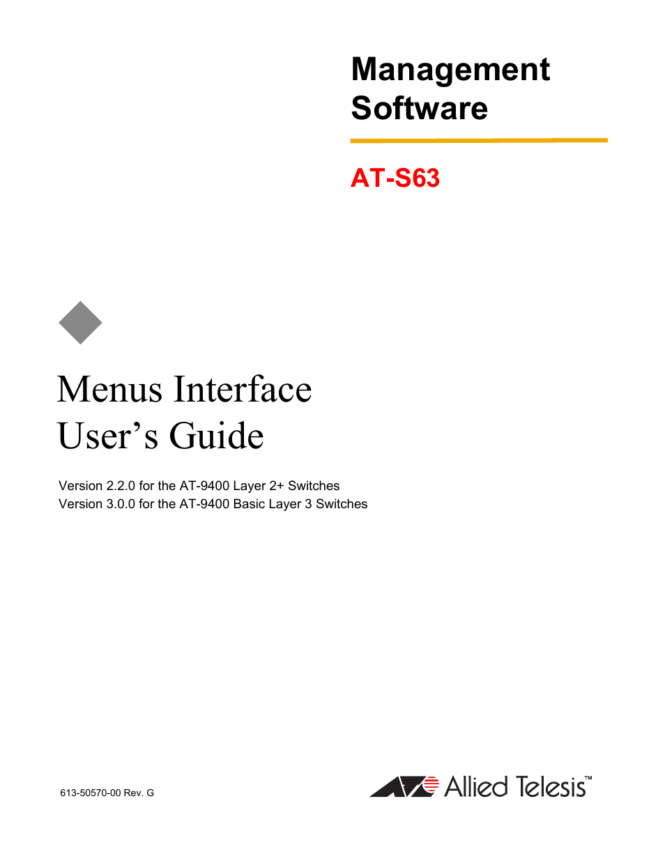 Allied Telesis AT-S63 User Manual | 672 pages