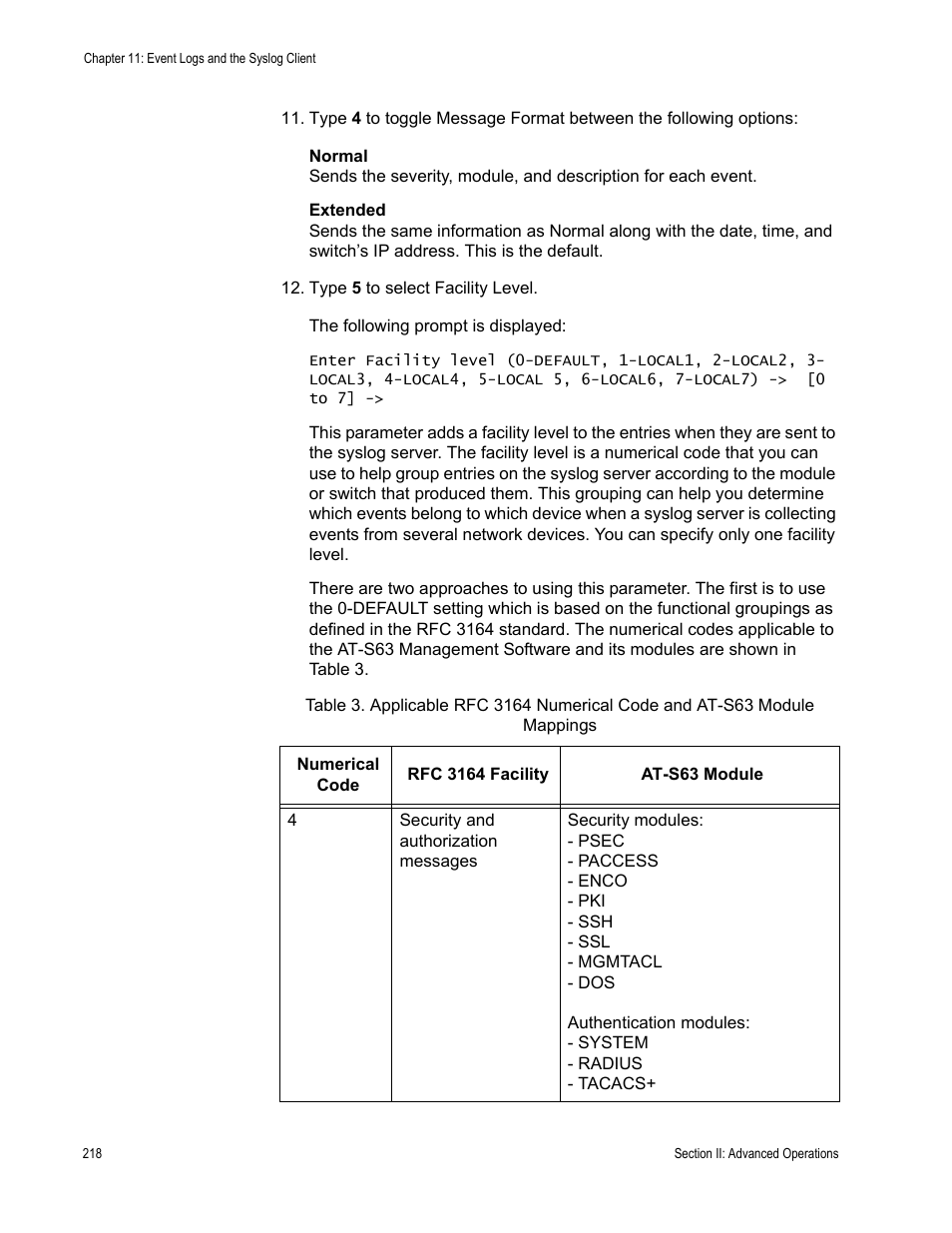 Allied Telesis AT-S63 User Manual | Page 218 / 672