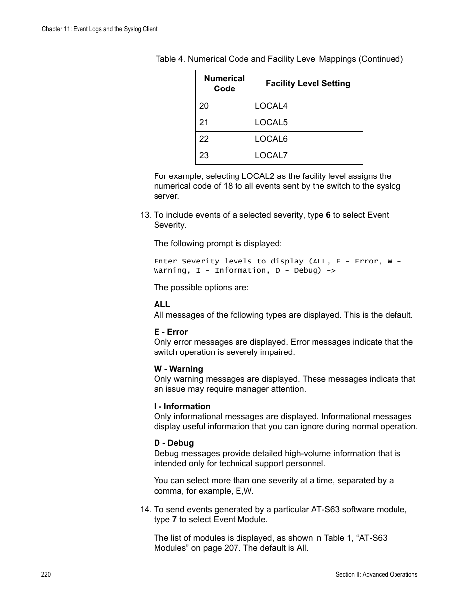 Allied Telesis AT-S63 User Manual | Page 220 / 672