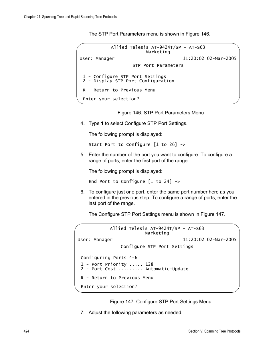 Allied Telesis AT-S63 User Manual | Page 424 / 672