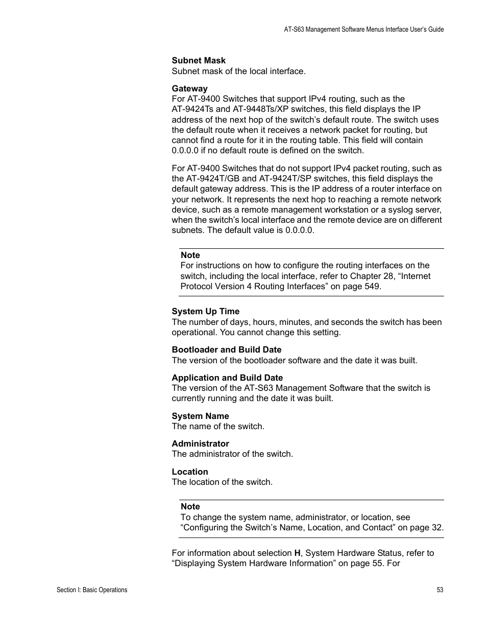 Allied Telesis AT-S63 User Manual | Page 53 / 672