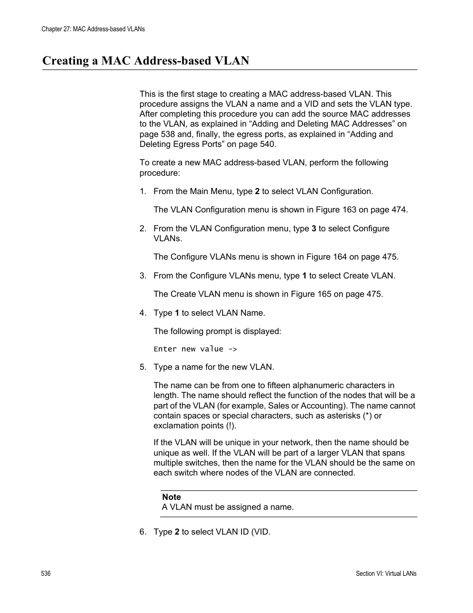 Creating a mac address-based vlan | Allied Telesis AT-S63 User Manual | Page 536 / 672