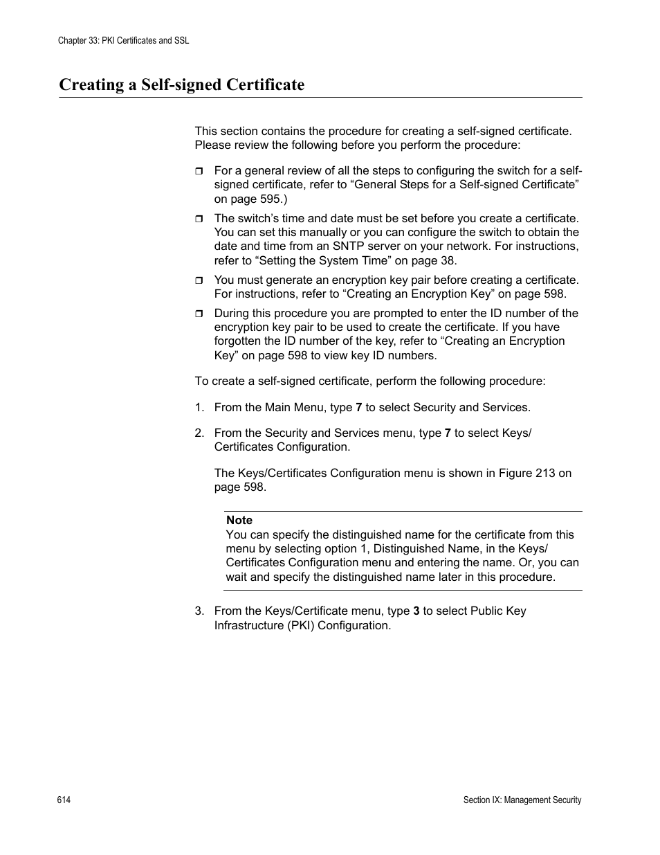 Creating a self-signed certificate | Allied Telesis AT-S63 User Manual | Page 614 / 672
