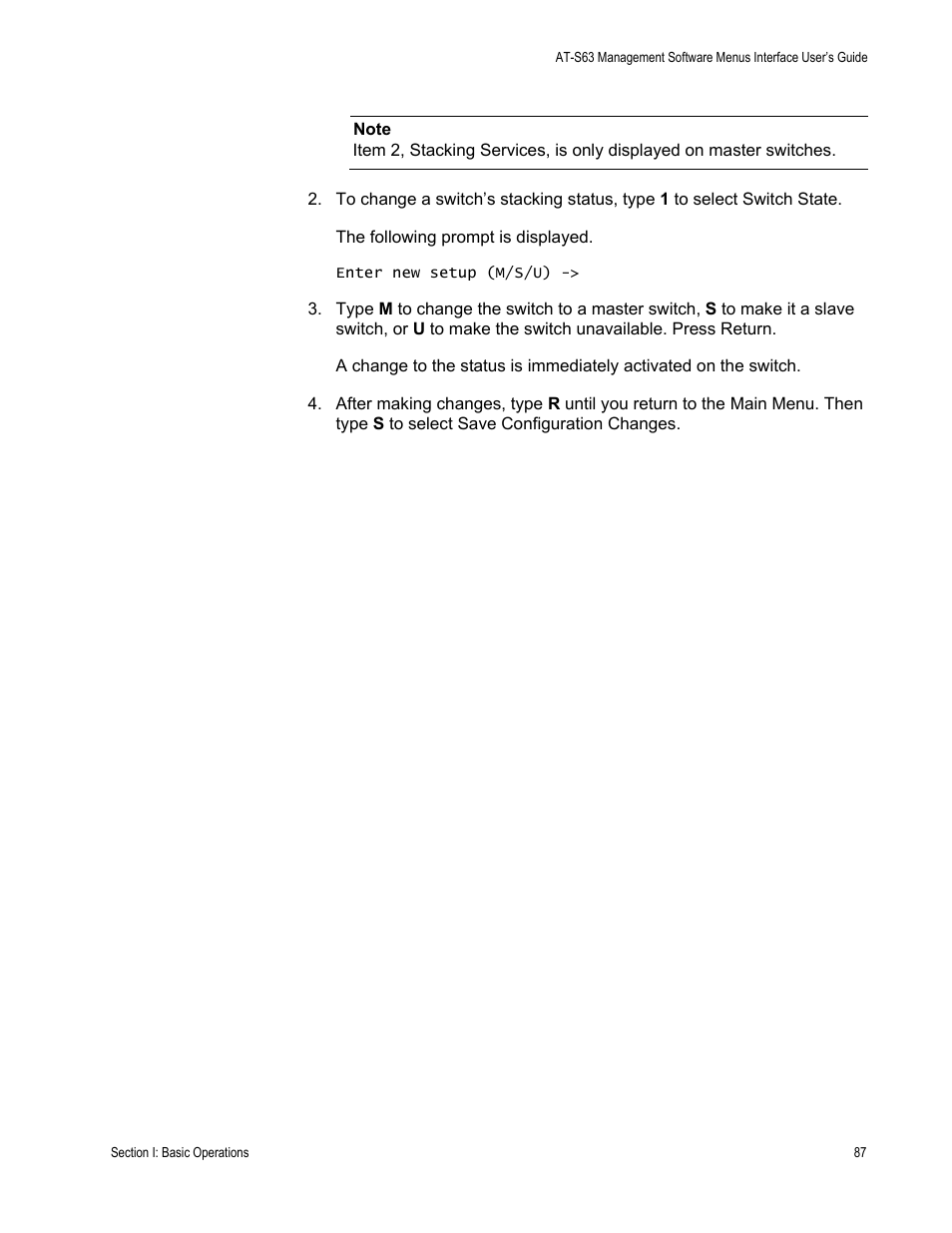Allied Telesis AT-S63 User Manual | Page 87 / 672